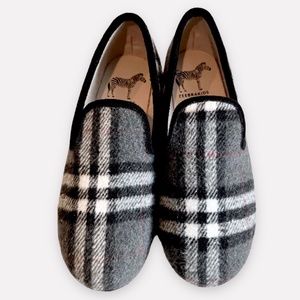 Zeebra Kids Grey Wool Plaid Loafer Sz EU 31 or US Sz 13